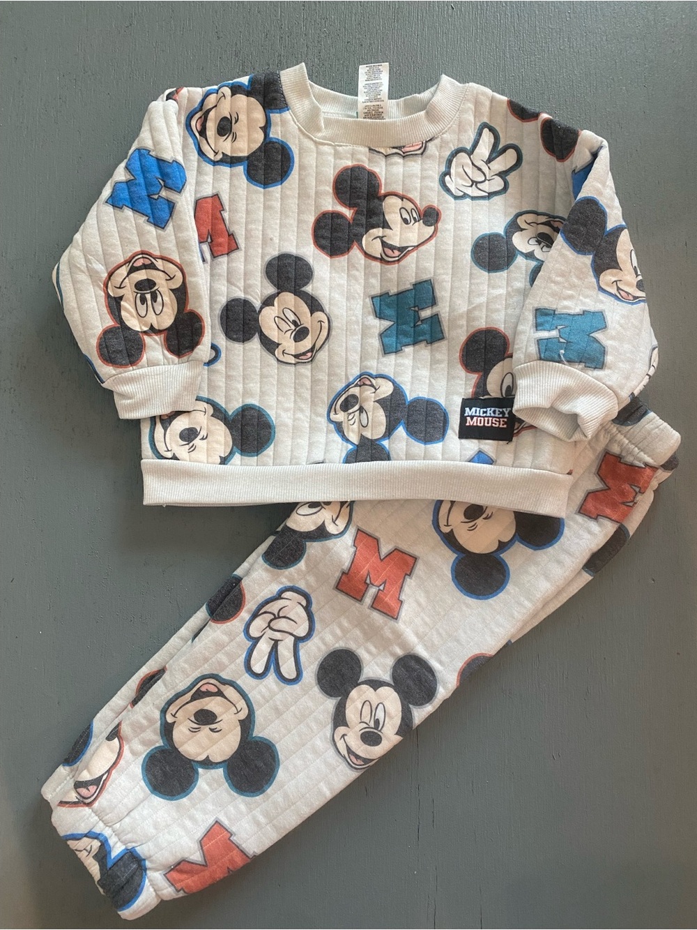 Disney Mickey Mouse Quilted Matching Set with Blue & Red Accents